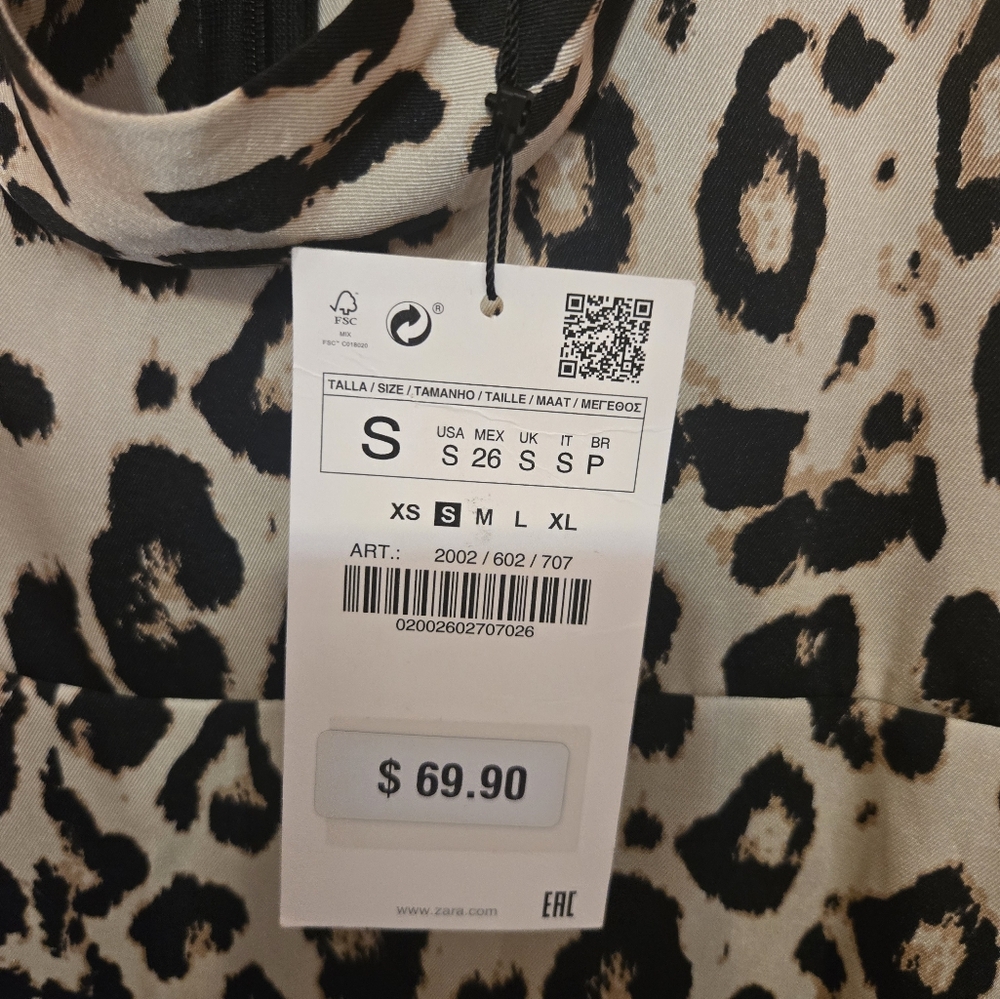 NWT Zara Leopard Print Midi Dress - Picture 4 of 4